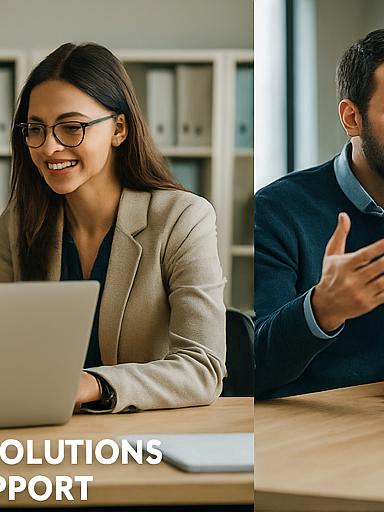 Software engineers collaborating in a modern workspace