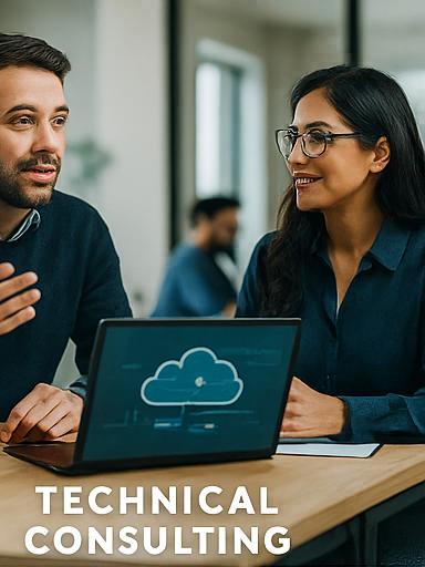 Software engineers collaborating in a modern workspace